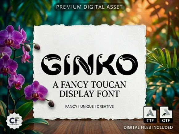 Ginko: The Tropical Display Font with Built-In Character
